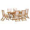 vidaXL Ensemble &agrave; Manger de jardin 7pcs bois d'acacia solide textil&egrave;ne