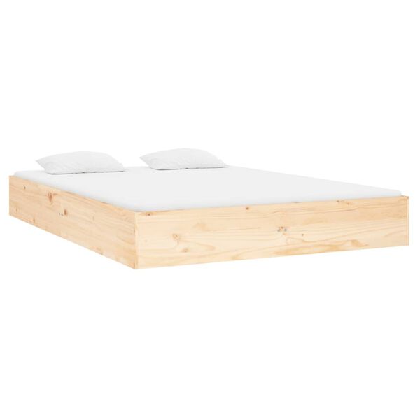 vidaXL Cadre de lit sans matelas bois massif 140x190 cm