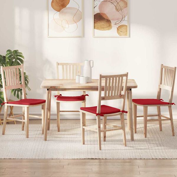 vidaXL Coussins de si&egrave;ge 4 pcs Rouge 40 x 40 x 3 cm tissu