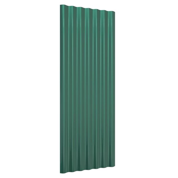 vidaXL Panneaux de toiture 12 pcs Acier galvanisé Vert 100x36cm
