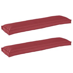 vidaXL Set de coussins de palette 2 pcs Bordeaux 150 x 40 x 8 cm