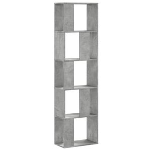 vidaXL Biblioth&egrave;que 5 niveaux gris b&eacute;ton bois d'ing&eacute;nierie