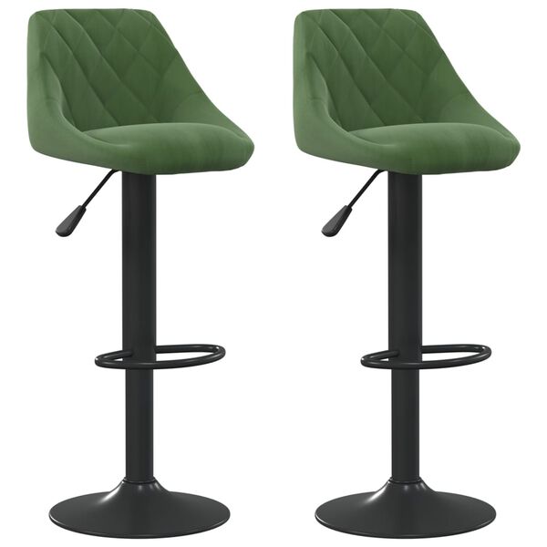 vidaXL Tabourets de bar lot de 2 vert fonc&eacute; velours