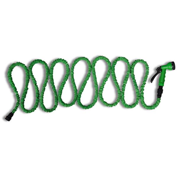 vidaXL Tuyau d'arrosage rétractable avec buse de pulvérisation multifonctionnelle 5 ~ 15 m