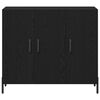 vidaXL Buffet Ch&ecirc;ne noir 90 x 34 x 80 cm Bois d'ing&eacute;nierie