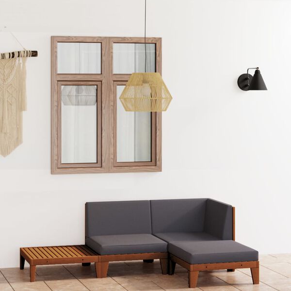 vidaXL Salon de jardin 4 pcs avec coussins Bois d'acacia solide