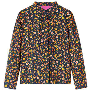 vidaXL Chemise pour enfants avec col &agrave; bande bleu marine 104