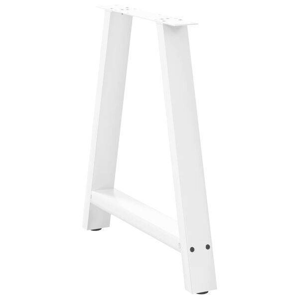 vidaXL Pieds de table &agrave; manger en forme de A 2 pi&egrave;ces Blanc 80 x (72-73) cm Acier