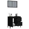 vidaXL Ensemble de meubles salle de bain 2 pcs noir bois d'ing&eacute;nierie