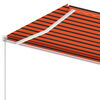 vidaXL Auvent manuel r&eacute;tractable sur pied 450x300 cm Orange et marron