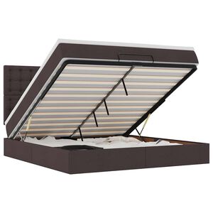 VidaXL Cadre de lit ottoman avec matelas marron fonc&eacute; 180x200 cm tissu