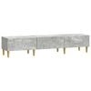 vidaXL Meuble TV 147 x 34,5 x 30 cm Gris b&eacute;ton Bois d'ing&eacute;nierie
