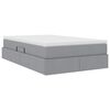 vidaXL Lit avec rangement et matelas Gris clair 120 x 200 cm Polyester
