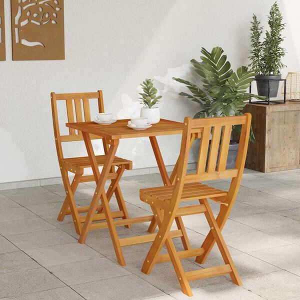 vidaXL Ensemble bistrot 3 pcs Marron Bois d'acacia massif