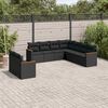 vidaXL Salon de jardin 9 pcs avec coussins noir r&eacute;sine tress&eacute;e
