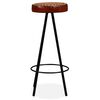 vidaXL Ensemble de bar 7 pcs Bois d'acacia Cuir v&eacute;ritable et toile