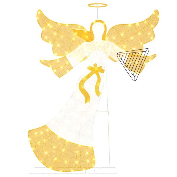 vidaXL Angle lumineux Blanc chaud 116 x 29 x 158.5 cm Polyester