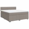 vidaXL Sommier &agrave; lattes de lit avec matelas Taupe 180x200 cm Tissu