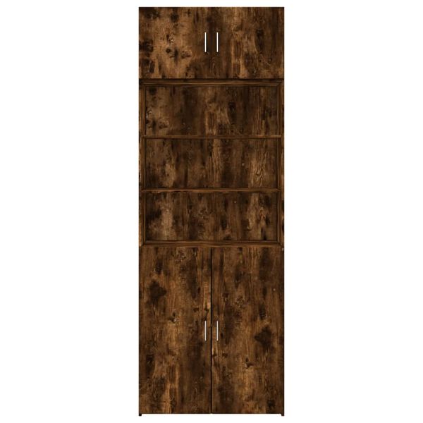 vidaXL Armoire de rangement chêne fumé 80x42,5x225cm bois d'ingénierie