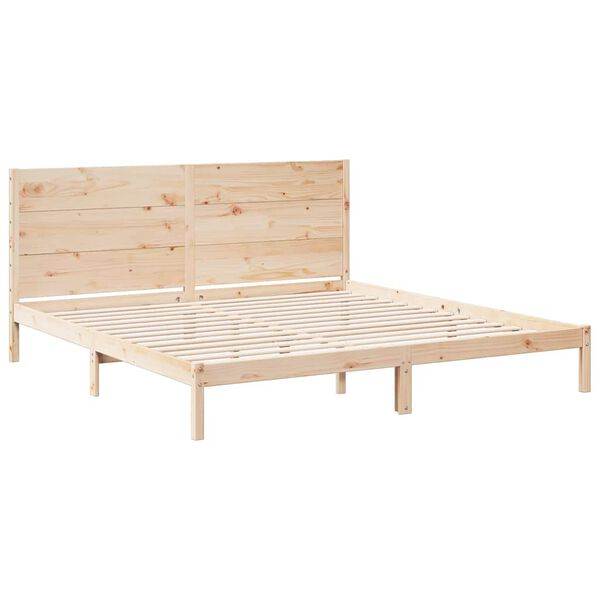 vidaXL Cadre de lit extra long sans matelas 200x210 cm bois massif