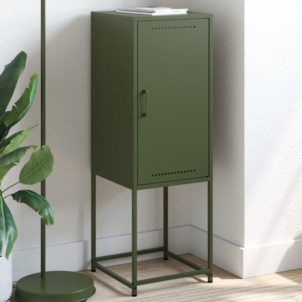 vidaXL Buffet vert olive 36x39x107 cm acier