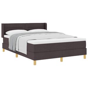 vidaXL Lit &agrave; ressorts avec matelas Marron fonc&eacute; 200 x 140 cm Polyester