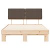 vidaXL Cadre de lit avec tête de lit rembourrée Taupe 135 x 190 cm