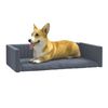 vidaXL Lit d'auto pour chien Gris 90x60 cm Aspect de lin