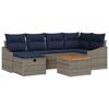 vidaXL Ensemble de canap&eacute; de jardin avec coussin 7 pcs Gris Poly rotin