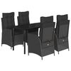 vidaXL Ensemble &agrave; manger de jardin coussins 5pcs Noir R&eacute;sine tress&eacute;e