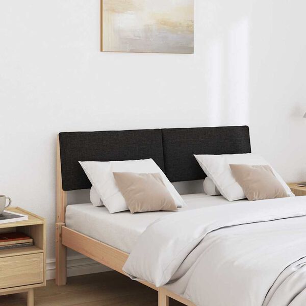 vidaXL T&ecirc;te de lit capitonn&eacute;e Noir 120 cm Pin massif