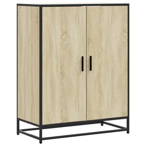 vidaXL Armoire &agrave; chaussures ch&ecirc;ne sonoma bois d'ing&eacute;nierie et m&eacute;tal