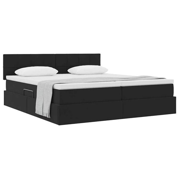 vidaXL Lit de Rangement avec matelas avec stockage Noir 100 x 200 cm