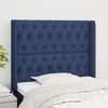 vidaXL Tête de lit avec oreilles Bleu 93x16x118/128 cm Tissu