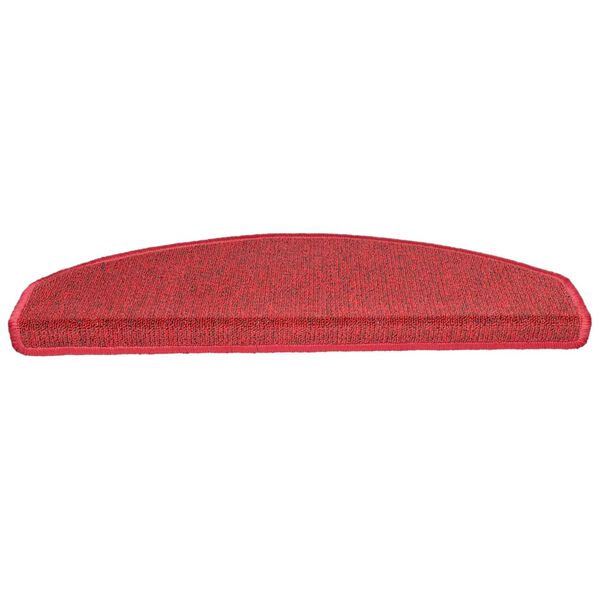 vidaXL Tapis d'escalier 15 pi&egrave;ces 65 x 24 x 4 cm Rouge Demi-rond Grand