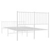 vidaXL Cadre de lit métal sans matelas et pied de lit blanc 140x190 cm