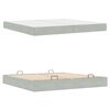 vidaXL Cadre de lit avec matelas avec matelas 2 pcs Gris clair Velours