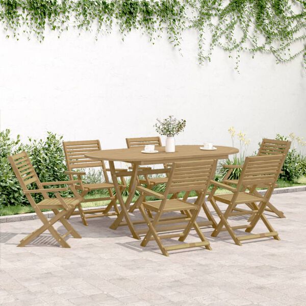 vidaXL Ensemble &agrave; manger de jardin 7 pcs Bois d'acacia solide