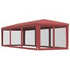 vidaXL Tente de f&ecirc;te avec 8 parois lat&eacute;rales en maille Rouge 3x9m PEHD