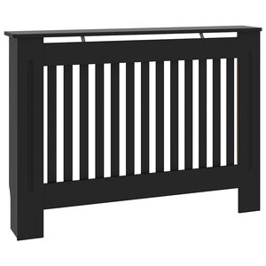 vidaXL Cache-radiateur noir 112x19x81,5 cm bois d'ing&eacute;nierie