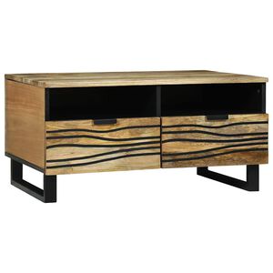 vidaXL Table basse Marron et Noir 80 x 54 x 40 cm Bois d'acacia massif