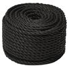 vidaXL Corde de travail Noir 10 mm 25 m polypropyl&egrave;ne