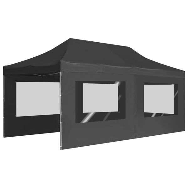 vidaXL Tente de r&eacute;ception pliable &agrave; parois Aluminium 6 x 3m Anthracite