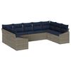 vidaXL Ensemble de canap&eacute; de jardin 9 pcs Gris et bleu marine