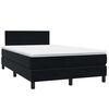vidaXL Sommier &agrave; lattes de lit avec matelas et LED noir 120x220 cm velours