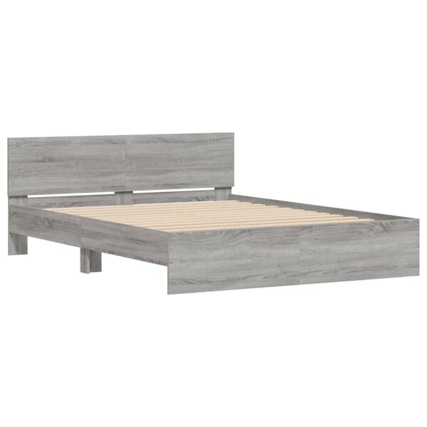 vidaXL Cadre de lit sans matelas sonoma gris 140x190 cm