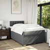 vidaXL Sommier &agrave; lattes de lit avec matelas gris fonc&eacute; 120x190cm tissu