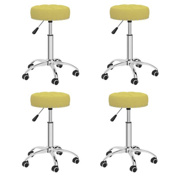 vidaXL Chaises pivotantes &agrave; manger lot de 4 vert tissu