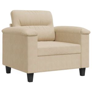 vidaXL Chaise de canap&eacute; cr&egrave;me 60 cm tissu microfibre
