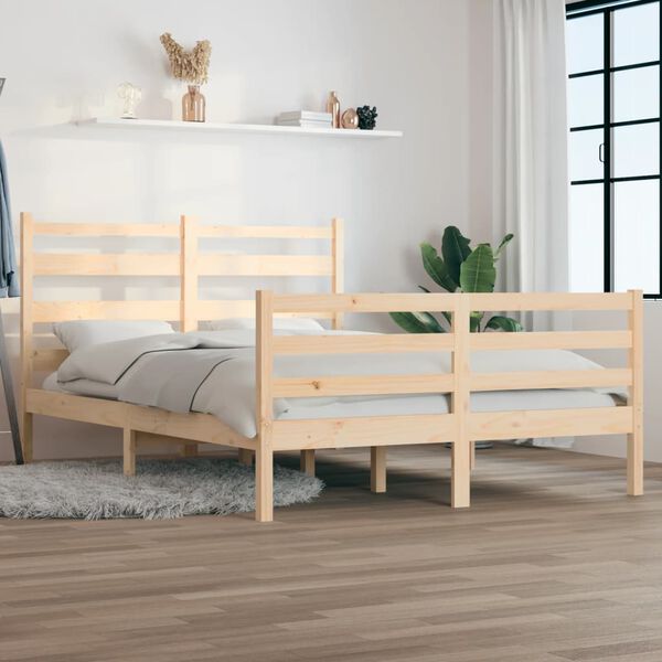vidaXL Cadre de lit sans matelas bois massif de pin 140x200 cm